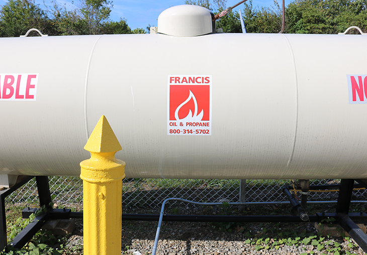 Francis Oil and Propane Tank from a installation job in lynchburg virginia
